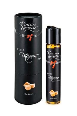 Масажна олія Plaisirs Secrets Caramel (59 мл) з афродизіаками, їстівна, подарункове паковання