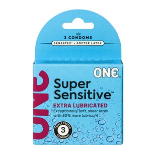 Презервативы ONE Super Sensitive 3 шт, картонная коробка