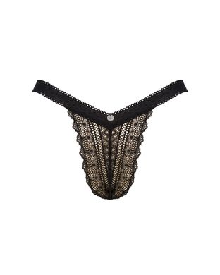 Кружевные трусики с заниженной талией Obsessive Estiqua panties XS/S, black