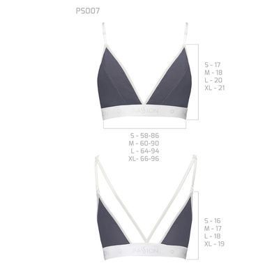 Спортивний топ з подвійними бретелями Passion PS007 TOP XL, dark grey, XL