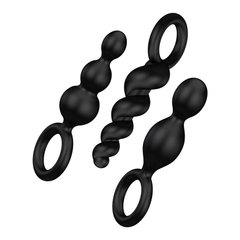 Набор анальных игрушек Satisfyer Plugs black (set of 3), макс. диаметр 3см