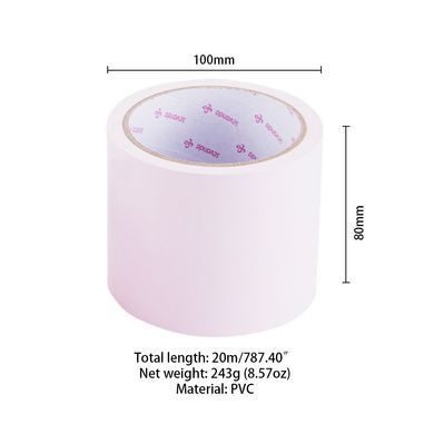 Скотч для бондажа LOCKINK SEVANDA Electrostatic Tape, бледно-розовая, 16 м