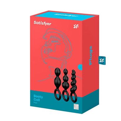 Набор анальных игрушек Satisfyer Plugs black (set of 3), макс. диаметр 3см