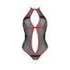 Сітчасте боді з мереживом на грудях Passion SATARA BODY XXL/XXXL red