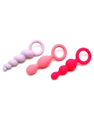 Набір анальних іграшок Satisfyer Plugs (set of 3) - Booty Call, макс. діаметр 3 см, Розовый/пурпурный/фиолетовый