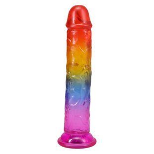Фалоімітатор Doc Johnson Crystal Jellies - 7 Inch Сlassic Dong - Rainbow