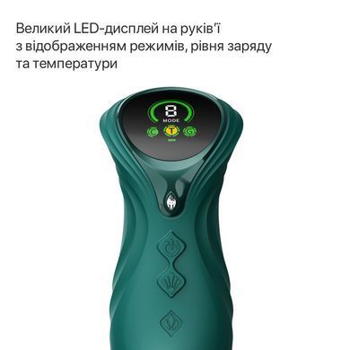 Смарт пульсатор-кролик з вібрацією Zalo Mose 2 Turquoise Green, підігрів до 42 &deg;C, кристал Swarovski