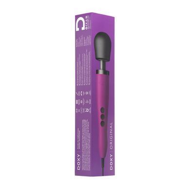 Вібромасажер DOXY Original Purple, дуже потужний, живлення 220В, пульсівні вібрації, Фіолетовий