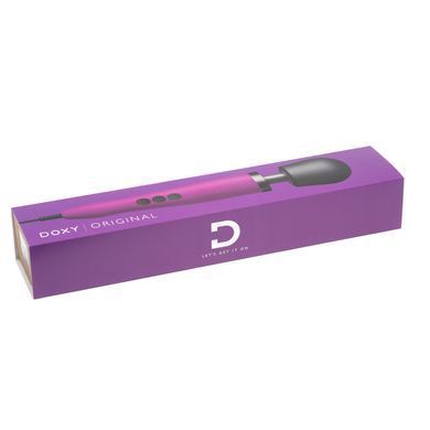 Вібромасажер DOXY Original Purple, дуже потужний, живлення 220В, пульсівні вібрації, Фіолетовий