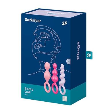 Набір анальних іграшок Satisfyer Plugs (set of 3) - Booty Call, макс. діаметр 3 см, Розовый/пурпурный/фиолетовый
