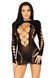 Безшовна мінісукня Leg Avenue Long sleeve cut out mini dress One size Black