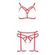 Комплект білизни MAGALI SET OpenBra red XXL/XXXL - Passion Exclusive: стрепи: ліф, трусики і пояс, Червоний, L/XL