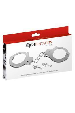 Металеві наручники Fetish Tentation Adjustable metal wrist cuffs, 2 ключі