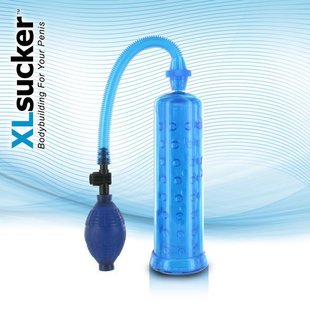 Вакуумна помпа XLsucker Penis Pump Blue для члена довжиною до 18см, діаметр до 4 см, Блакитний, Синій