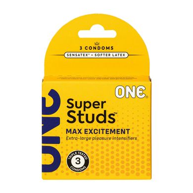 Презервативы ONE Super Studs 3 шт, картонная коробка