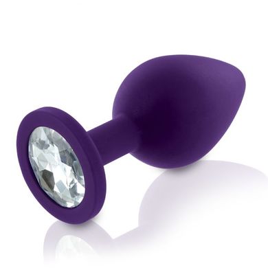 Набір силіконових анальних пробок із кристалом Rianne S: Booty Plug Set Purple, діаметр 2,7см, 3,5см
