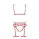 Комплект белья Passion Exclusive MAGALI SET OpenBra S/M, red, стрэпы, лиф, трусики и пояс, Красный, S/M