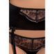 Комплект білизни Passion Exclusive BRIDA SET OpenBra L/XL black, трусики-танга, пояс, відкритий ліф, Чорний, L/XL, Чорний