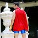 Чоловічий еротичний костюм супермена "Готовий на все Стів" One Size: плащ, портупея, шорти, манжети, Синий/красный, S/M