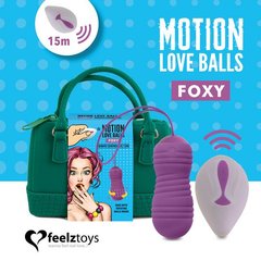 Вагінальні кульки з перлинним масажем FeelzToys Motion Love Balls Foxy з пультом ДК, 7 режимів