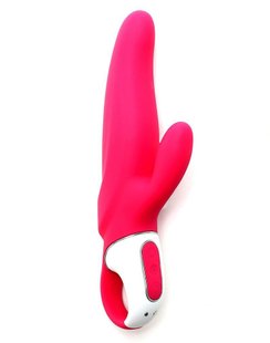 Потужний вібратор-кролик Satisfyer Vibes Mr. Rabbit, два мотори, литий силікон, 12 режимів роботи, Рожевий