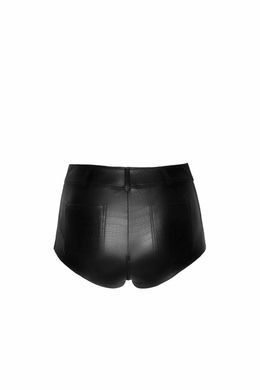 Шортики Noir Handmade F318 Wild, XXL, black, під латекс, крокодиловий принт, з доступом