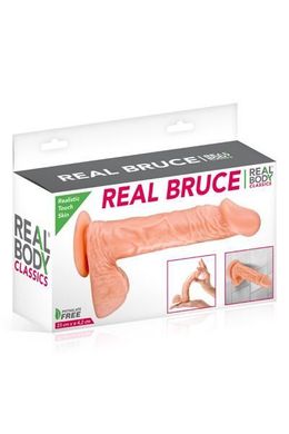Фалоімітатор Real Body — Real Bruce Flesh, TPE, діаметр 4,2 см, Тілесний