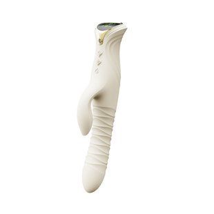 Смарт пульсатор-кролик з вібрацією Zalo Mose 2 Ivory White, підігрів до 42 &deg;C, кристал Swarovski