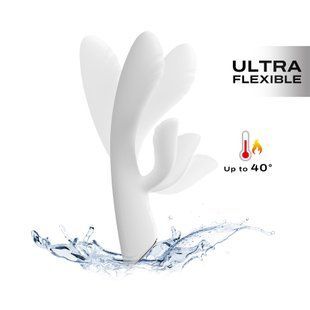 Вібратор-кролик з підігрівом Dorcel FLEXI RABBIT WHITE, гнучкий стовбур