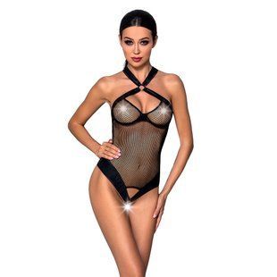 Сітчастий боді з халтером Passion Amanda Body S/M, black, Чорний