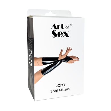 Виниловые миттинки Art of Sex - Lora короткие, размер L, цвет красный