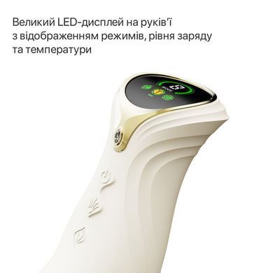 Смарт пульсатор-кролик з вібрацією Zalo Mose 2 Ivory White, підігрів до 42 &deg;C, кристал Swarovski