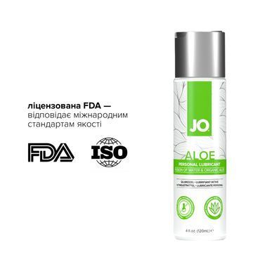 Змазка на водній основі JO H2O Organic Aloe (120 мл), зволожувальний та заспокійливий ефект