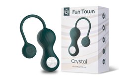 Вагінальні смарт-кульки з вібрацією Fun Town Crystal, з прозорою скляною кулею