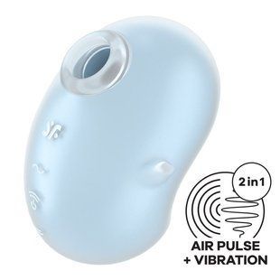 Вакуумний кліторальний стимулятор з вібрацією Satisfyer Cutie Ghost Blue