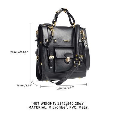 Сумка-трансформер для зберігання секс-іграшок LOCKINK Detachable JK Bag, чорна, ПВХ