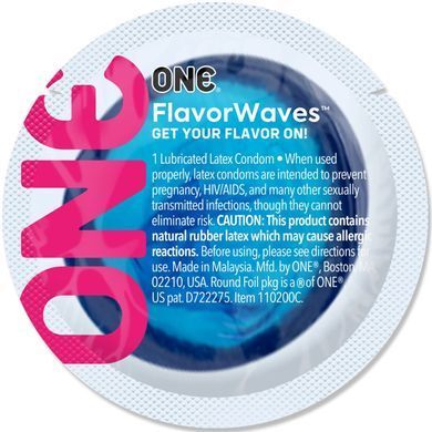Презерватив ONE Color Sensations ONE adrenaline rush, 1 шт, синий, гладкий, со смазкой