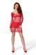 Сітчаста мінісукня Passion BS105 One Size, red, з довгими рукавами, відкриті плечі