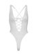 Кружевное боди Leg Avenue Floral lace thong teddy White, шнуровка на груди, one size