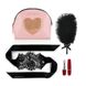 Романтичний набір Rianne S: Kit d'Amour: віброкуля, пір'їнка, маска, чохол-косметичка Pink/Gold