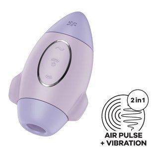 Вакуумний стимулятор з вібрацією Satisfyer Mission Control Violet, 2 незалежні мотори