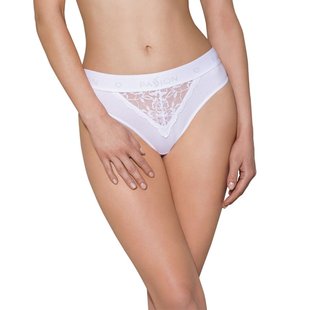 Трусики з широкою гумкою і мереживом Passion PS001 PANTIES L, white, L