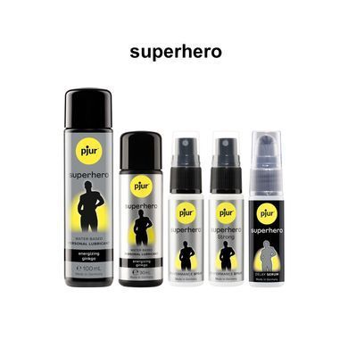 Стимулирующий лубрикант на водной основе pjur Superhero Energizing glide 30 мл, с экстрактом гинкго билоба
