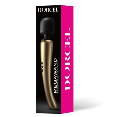 Мощный вибромассажер Dorcel Megawand Gold перезаряжаемый, 160 режимов, Черный/золотистый