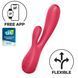 Смарт вибратор-кролик Satisfyer Mono Flex Red, 2 мотора, управление через интернет, Малиновый