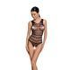Бодистокинг с доступом Passion BS086 black, вертикальная сетка, вырез на спинке