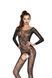 Бодістокінг Passion BS042 black, комбінезон, довгий рукав, закрите плече, Універсальний, Чорний