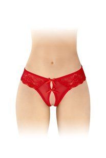 Трусики-стрінги з відкритим доступом Fashion Secret Alicia Red, з бантиком