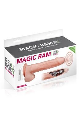 Фаллоимитатор-пульсатор с вибрацией Real Body - Magic Ram (мятая упаковка)