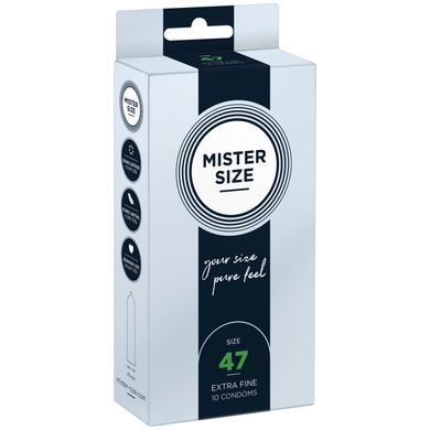 Презервативы Mister Size - pure feel - 47 (10 condoms), толщина 0,05 мм